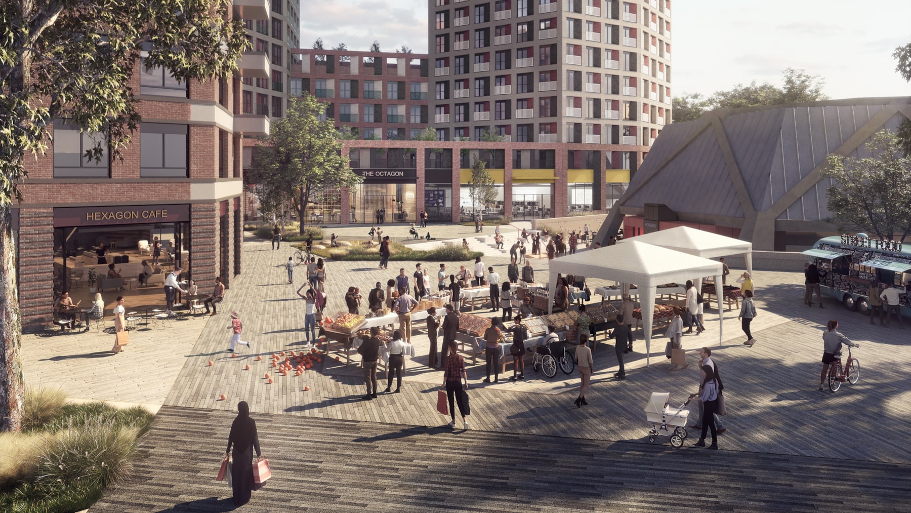 Illustrative view of Hexagon Square in the proposed Minster Quarter Central scheme