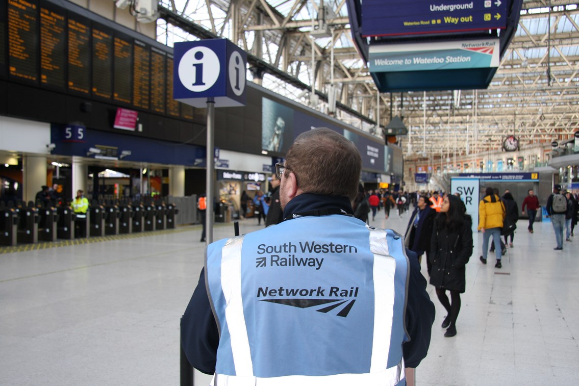 Britain’s busiest railway station putting passengers first with better travel advice and new uniforms for station staff: Waterloo station support