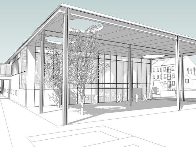 REVEALED: FIRST GLIMPSE OF NEW STATION FOR BEDFORD: Bedford's new station (external)