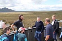 UK Government Minister Iain Stewart MP meets members of The Flow Country Partnership during site visit to Forsinard