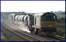 A Network Rail leaf-busting train