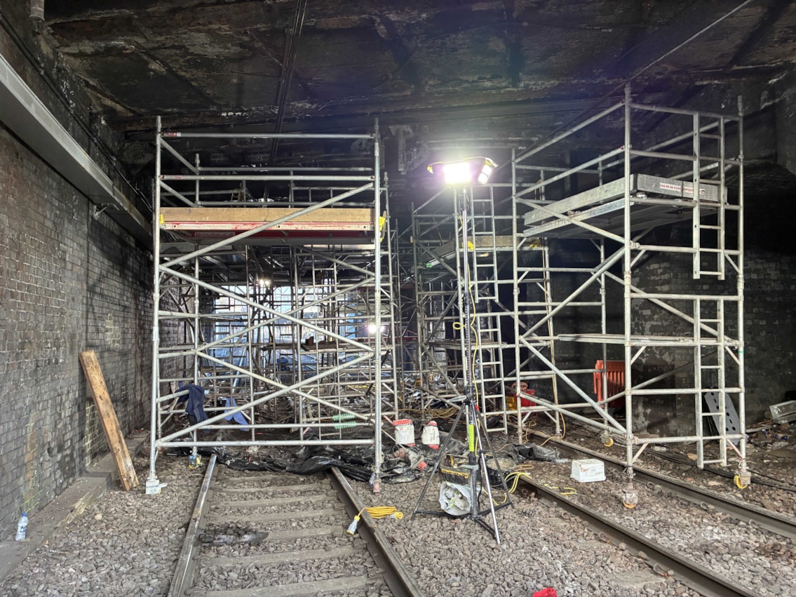Reparing the road-over-rail bridge at Forest Gate station