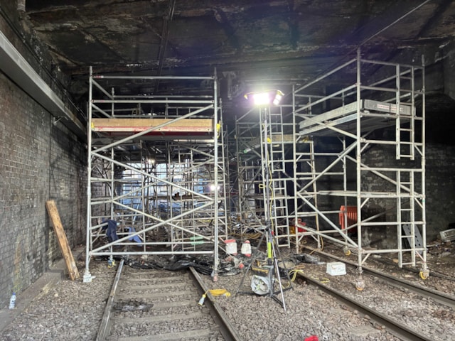 Reparing the road-over-rail bridge at Forest Gate station