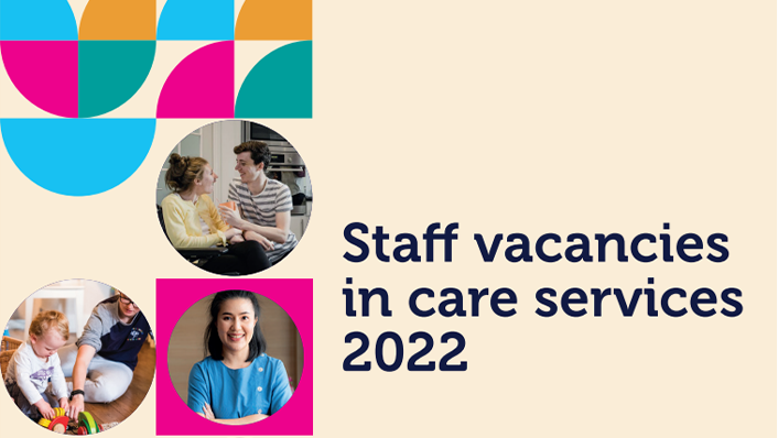 Front cover of the Staff vacancies in care services 2022 report