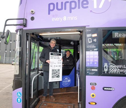 Cllr Tony Page with the new Reading All-Bus ticket