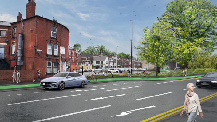 Public consultation launches to overhaul safety at Leeds’ A58 collision hotspot: Cross Roseville Road Visualisation-3