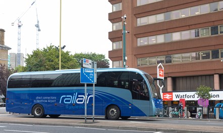 RailAir 3 outside Watford Junction station