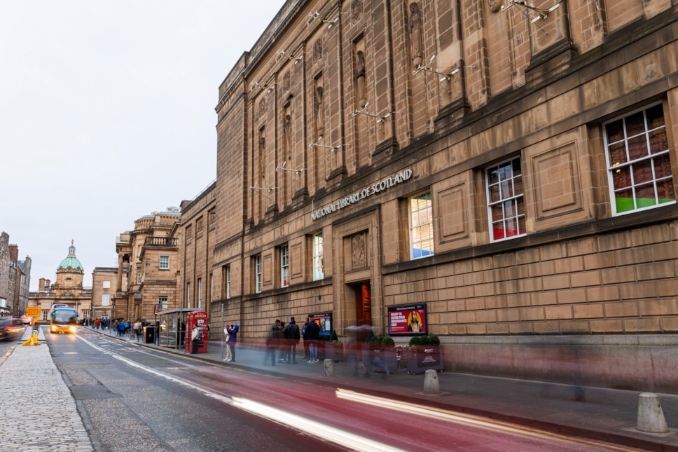 The National Library of Scotland on a rainy day.