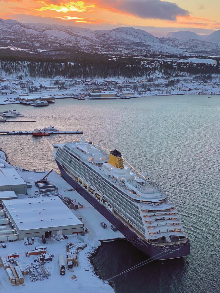 SHP Spirit of Adventure EXT 17559: Spirit of Adventure docked at Alta in Norway.