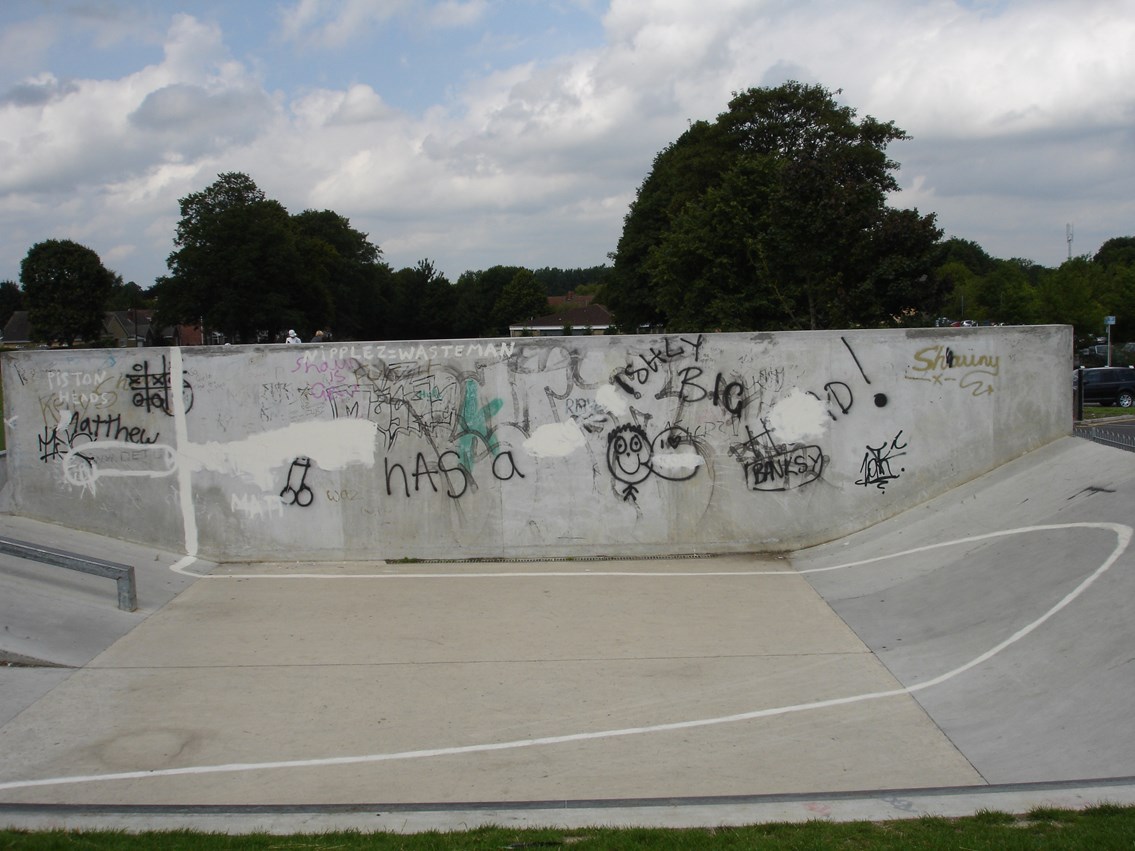 Skate park in Trowbridge blighted by graffiti: Skate park scheme in Trowbridge
