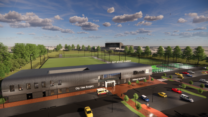 Holbeck Sports Hub 1: Artists impression of Holbeck Sports Hub.

With work expected to start in August 2026, Holbeck Sports Hub will provide three full-size artificial grass football pitches, two multi-use games areas and a building with changing rooms and a café.