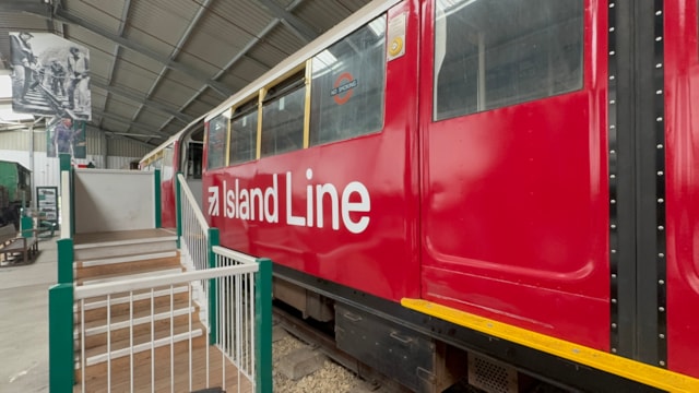 Old Island Line (1938 Tube Stock) on display at the Isle of Wight Steam Railway Museum: Old Island Line (1938 Tube Stock) on display at the Isle of Wight Steam Railway Museum