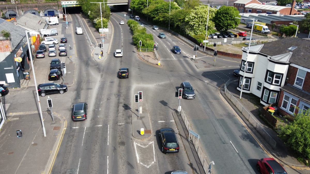 Bow Lane junction in Preston, or drive where vehicles are prohibited