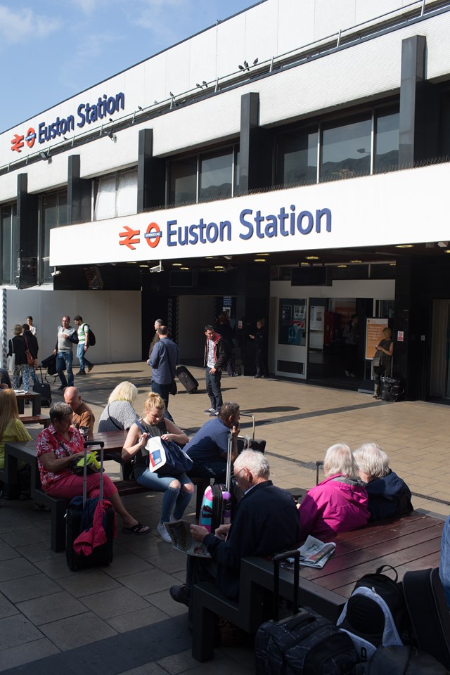 Camden businesses get festive boost from Euston station Christmas pop-up market: Euston station entrance 2014