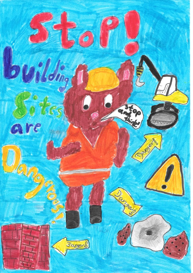 The winning design for Selby swing bridge site: The winning poster, designed by Wiki Czech at Barlybridge Community Primary School.