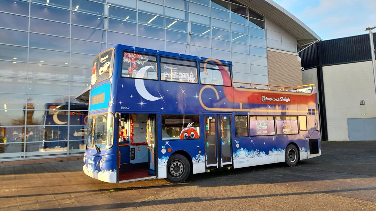 Santa Sleigh bus Grimsby's