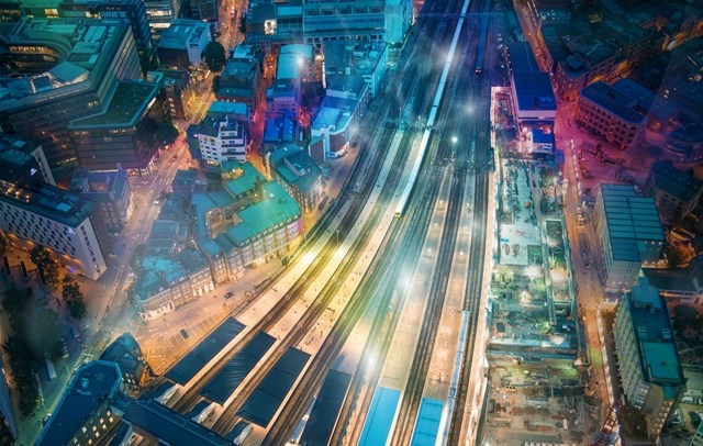 Birds eye view of London Bridge station