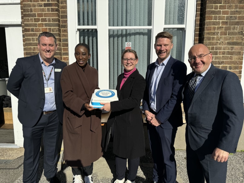 Southeastern’s first Changing Places toilet opens at Margate: L-R Steve Cross, Tina Owusu, Laura Holmes, Rob Burley and Carl Smith 1