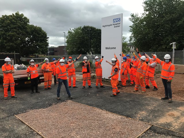 Dozens of railway workers help get hospital ready to treat patients across the south west: Exeter Nightingale 1