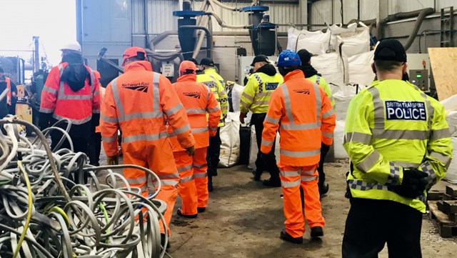 Scrap dealers targeted as railway metal thefts cost taxpayers £1.4m and disrupts passengers: Scrap metal dealer visits February 2020