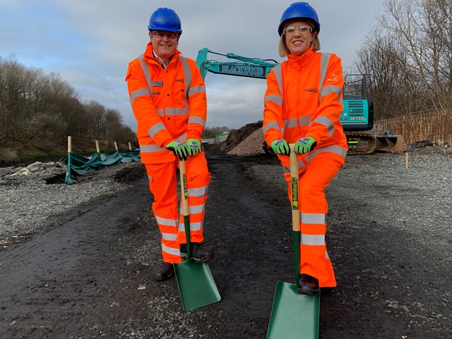 Alex Hynes and Jenny Gilruth break ground at Leven station