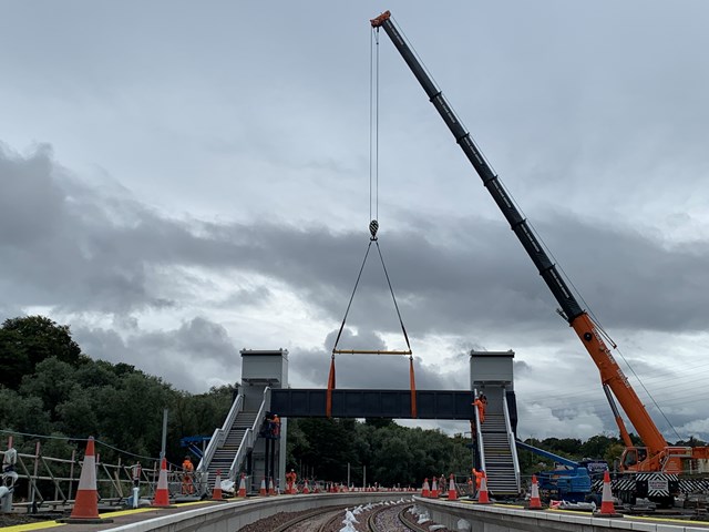 Cameron Bridge station footbridge installed as part of £116m project: CB bridge deck