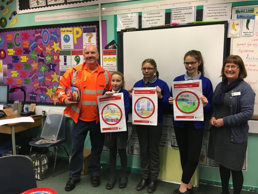 1st, 2nd and 3rd prize winners from Ysgol Tan y Castle in Harlech