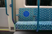 TfL Image - New DLR train priority seat: TfL Image - New DLR train priority seat