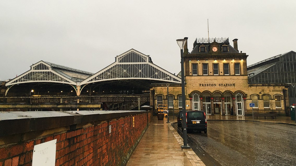 Preston station exterior shot
