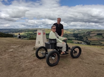 Karen on off-road bike-2