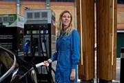 TfL Image - Driver using EV charge point: TfL Image - Driver using EV charge point