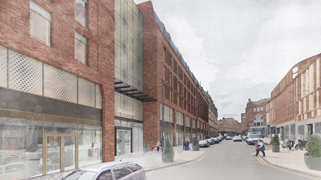 Hotel 1: A computer-generated image showing the proposed hotel on George Street, looking east to west.