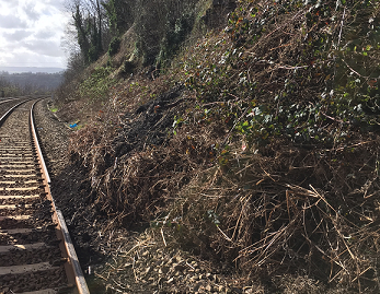 Passengers urged to check before they travel following landslip on Calder Valley Line: Landslip near Halifax.jpg-2