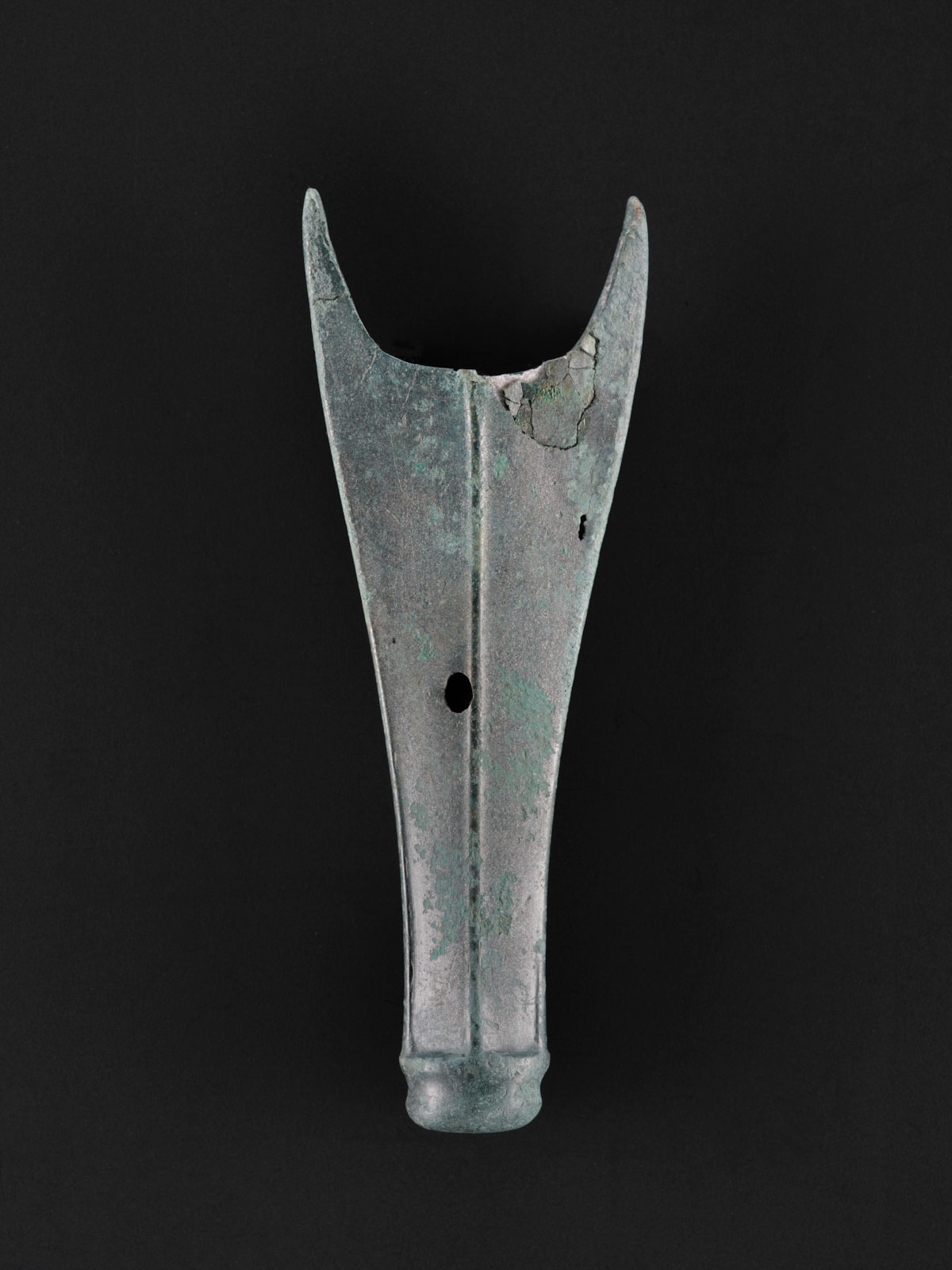 Bronze chape for a sword scabbard from the Peebles Hoard. Photo © National Museums Scotland
