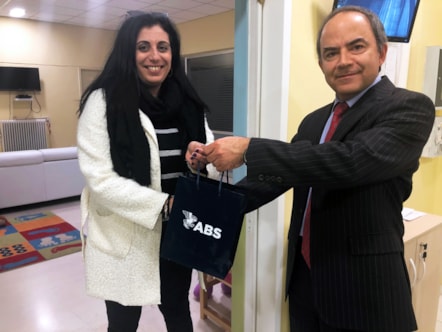 Director of the Charitable Institution, Ms Antonellou and Chris Leontopoulos, Director, Global Ship Systems Center, ABS