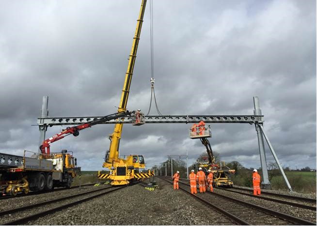 Electrification work between Reading and Didcot