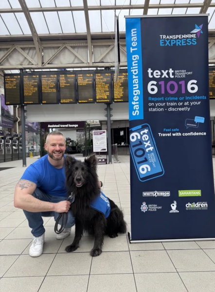 Steve O'Callaghan TPE's Safeguarding and Crime Prevention Lead with Pets As Therapy dog Nya-2