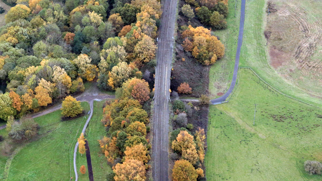 Aerial view of Warford Farm bridge: Aerial view of Warford Farm bridge