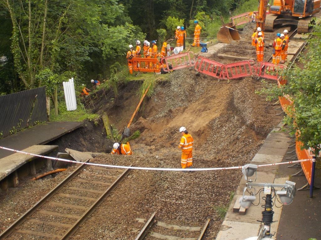 Work ongoing at Middlewood to repair land slip