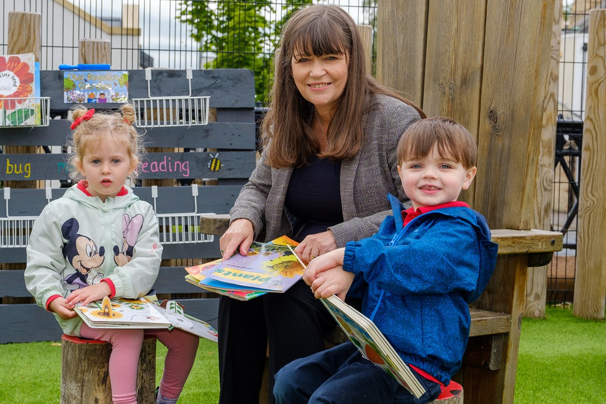 Minister for Children and Young People with Annie and Seth