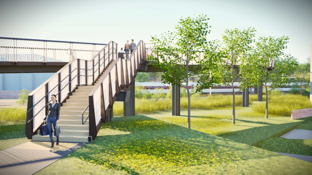 Network Rail granted planning permission for new Wilton Rise Pedestrian and Cycle Bridge at York Central: WRFB view med res