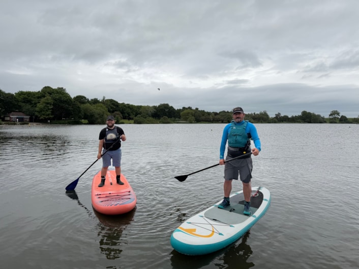 Activity centre sailing challenge: Outdoor activities coach Toby Cade and Adam-Peter Gair, outdoor activities manager at the centre on the water at Yeadon Tarn ahead of this weekend's Leeds 400 challenge.