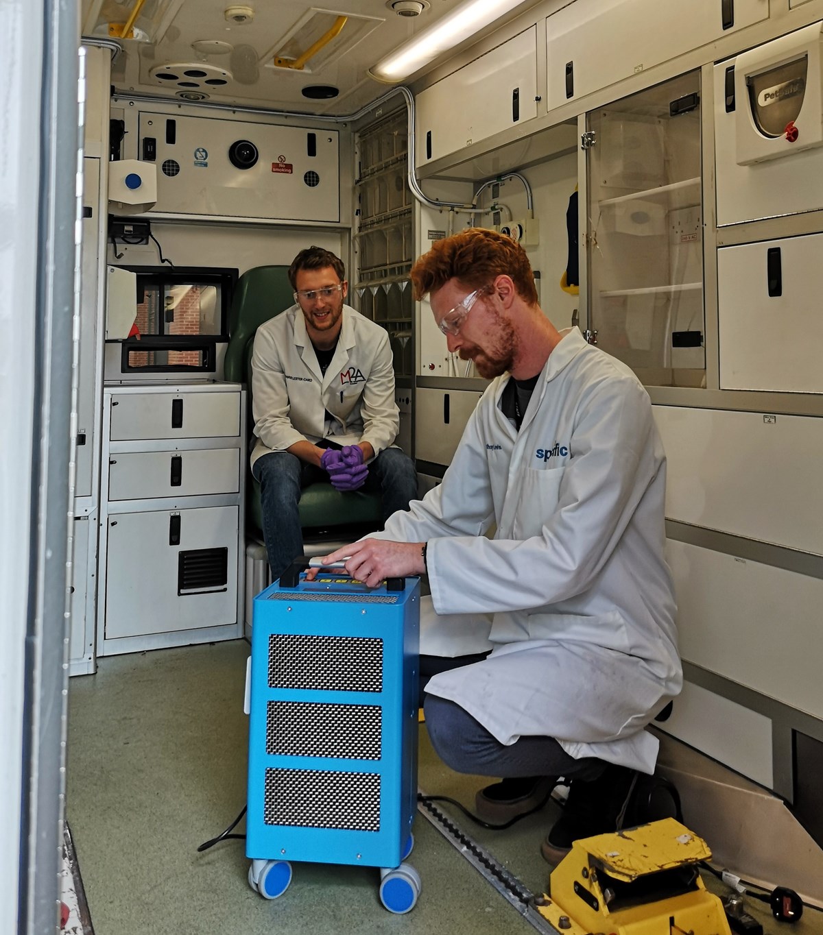 Swansea University inside ambulance