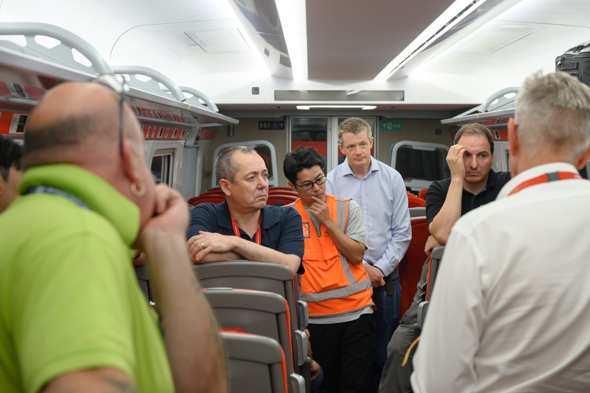 Team from LNER, RailAdventure UK, Hitachi and First Group working through the night