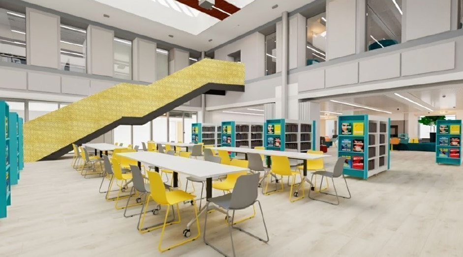 Library first look - courtyard
