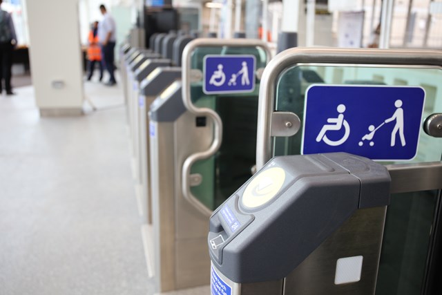 Ilford Station gateline: Images shows the new extended gateline at Ilford station ready for its first passengers