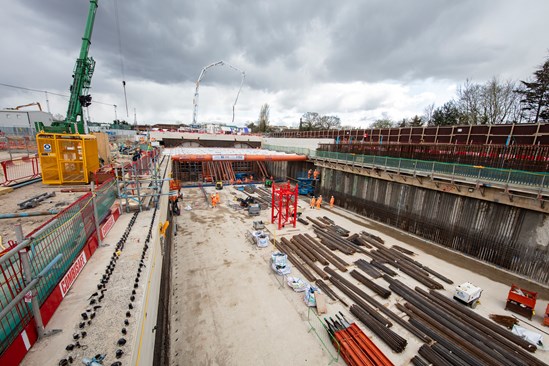 The West Ruislip portal construction site.