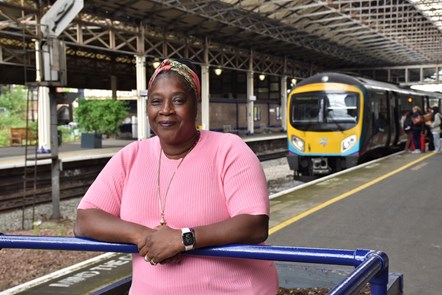 Angie Hunte at Huddersfield Station