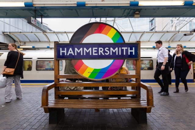 TfL Image - LGBTQIA Roundel at Hammersmith station
