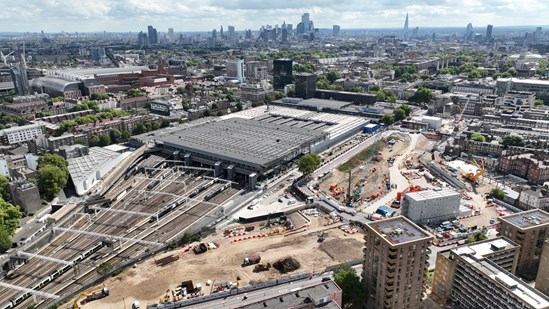 Aerial view of HS2's London Euston Station site 3